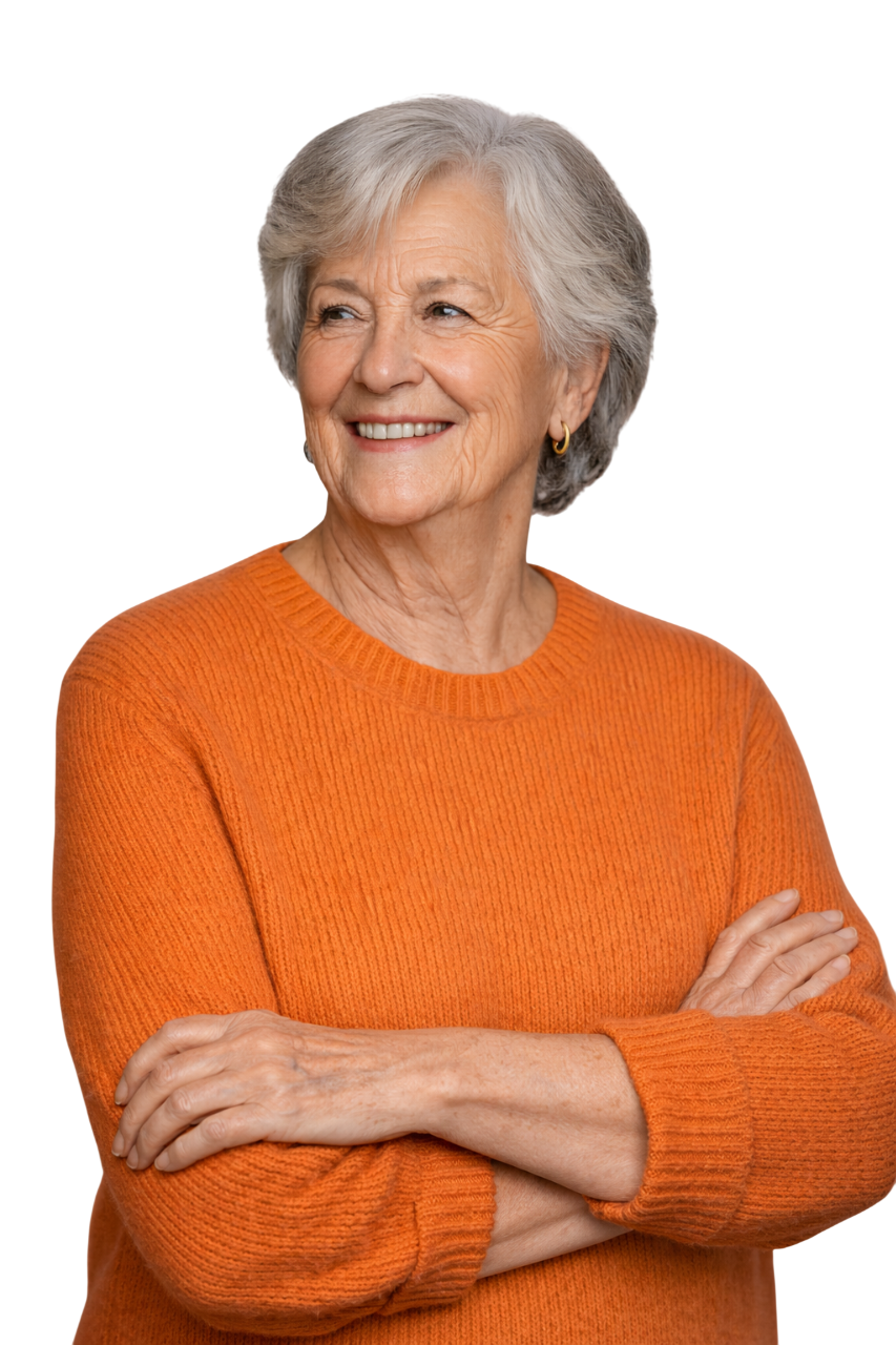 Personne âgée souriante